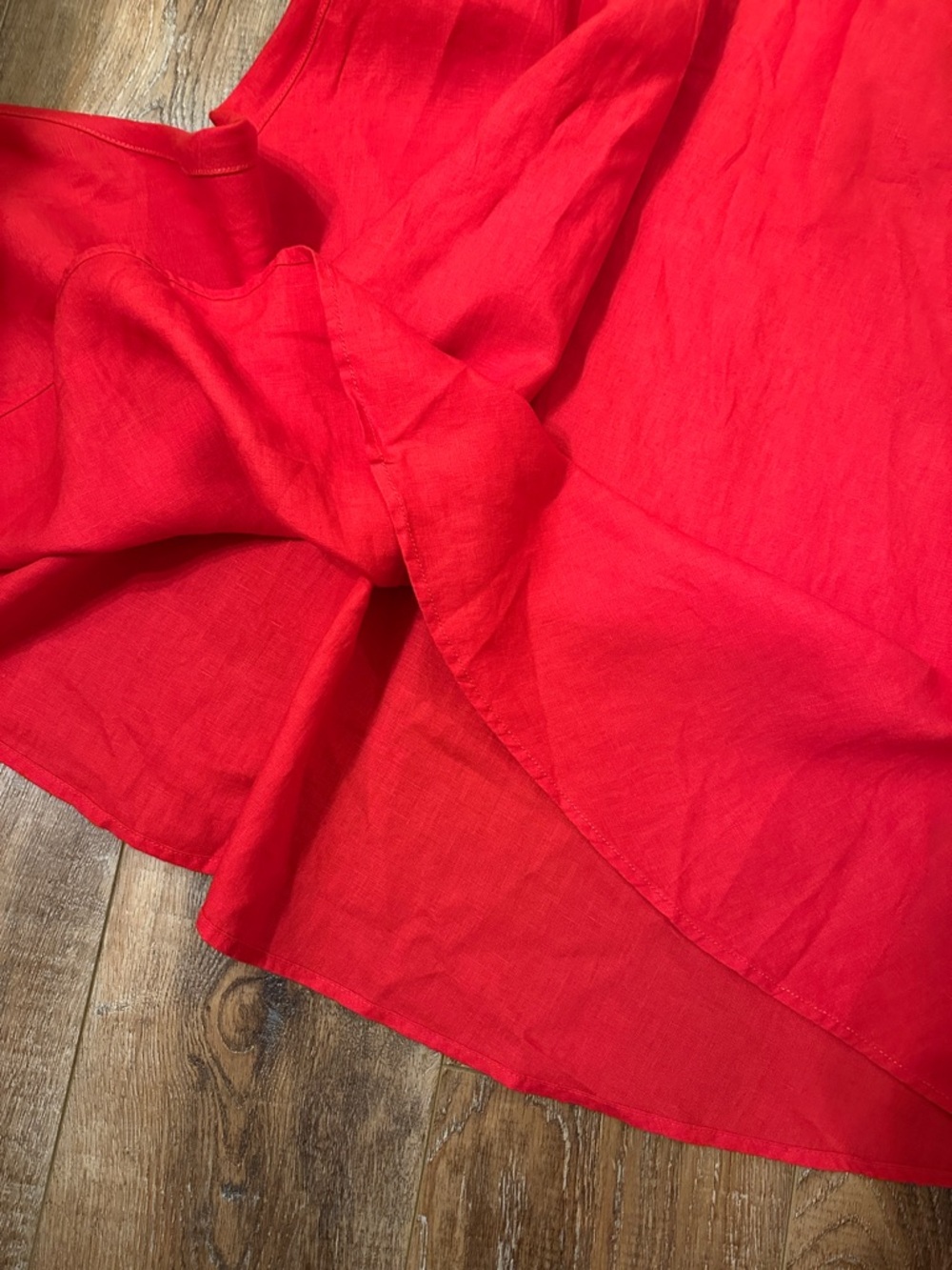 Cynthia Rowley Red Linen Dress v neck v back size 4 summer beach festival maxi - Picture 2 of 8